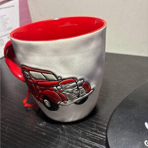 Red and White Vintage Car Mug